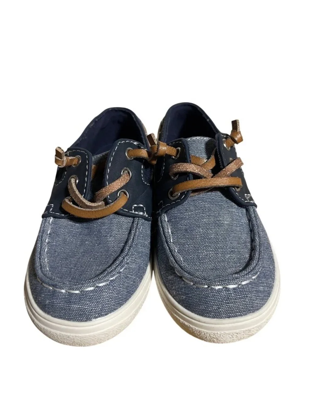 Childrens Place Kids Blue Chambray Boat Shoes Size 8 Casual Loafers